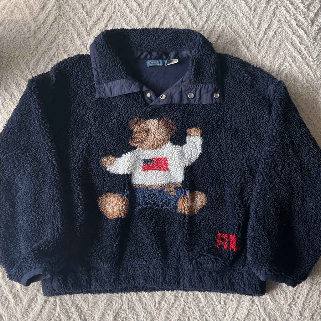 Polo Ralph Lauren Vintage Polo Bear Fleece Sweatshirt M